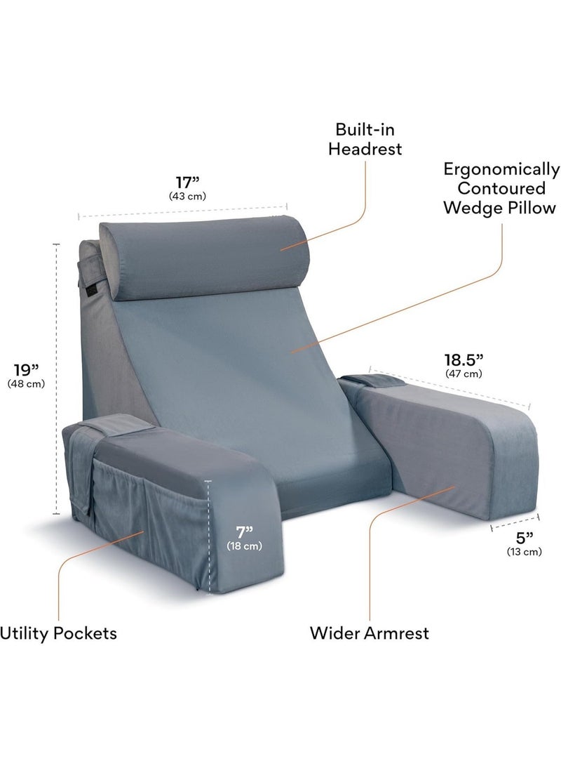 FOVERA Reading Pillow with Armrests | For Long Sitting, Reading, Work from Home & Relaxation - Image 5